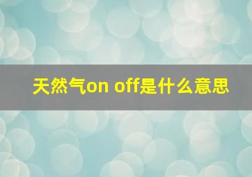 天然气on off是什么意思